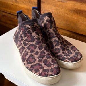 Rothy’s Leopard Print Slip-On Bootie Sneakers